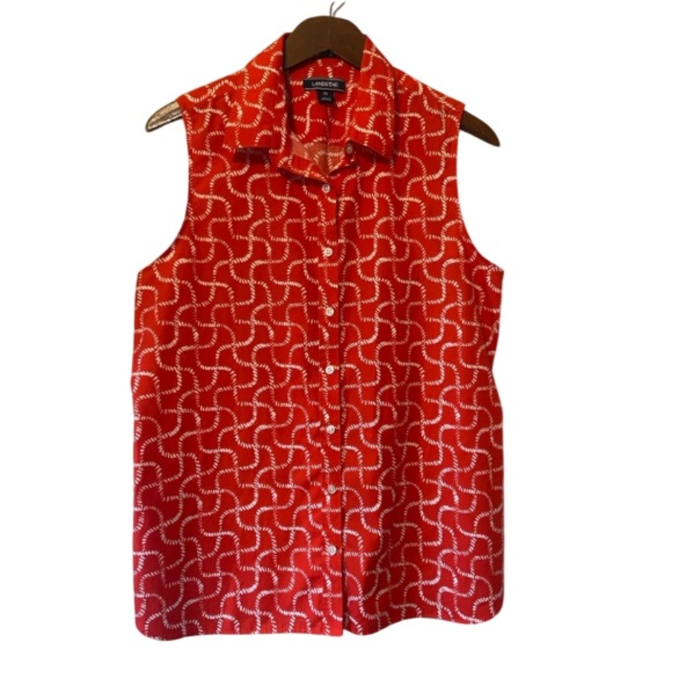 Lands’ End Sleeveless Shirt Size 12 - Picture 2 of 11